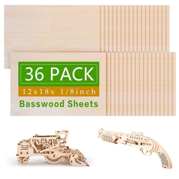 36 Pack 12"x18" - 1/8" Thick Basswood Sheets Plywood Board
